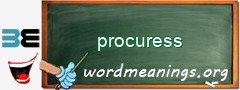 WordMeaning blackboard for procuress